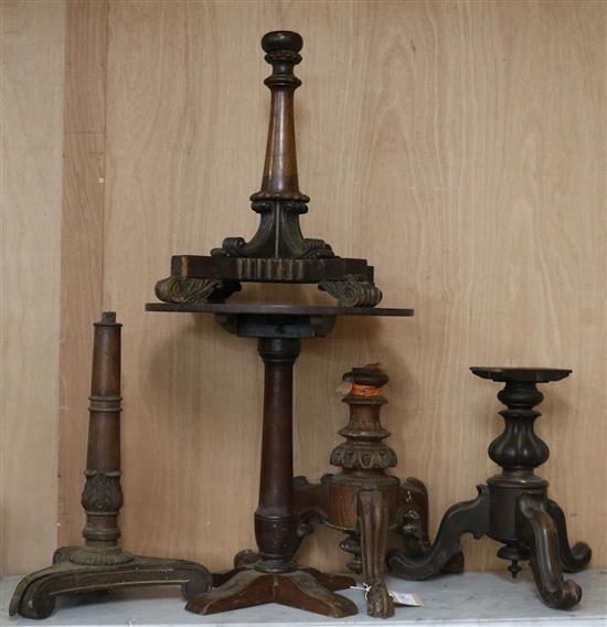 Eight 19th century table bases